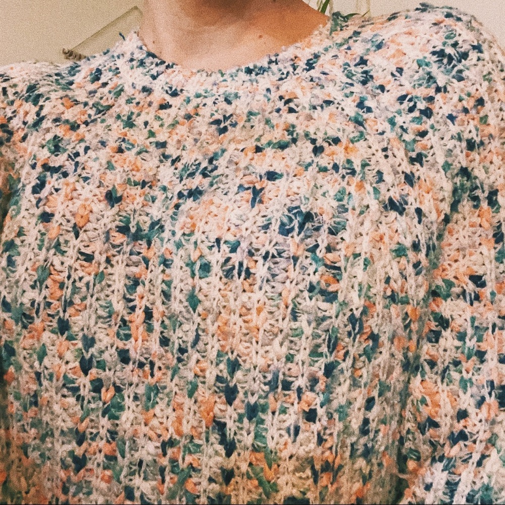Knitted colorful sweater